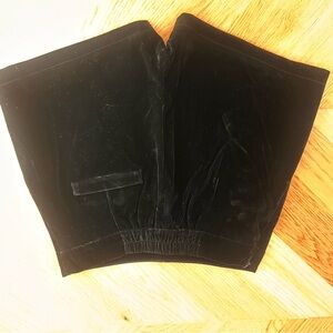Commense Black Velvet Shorts